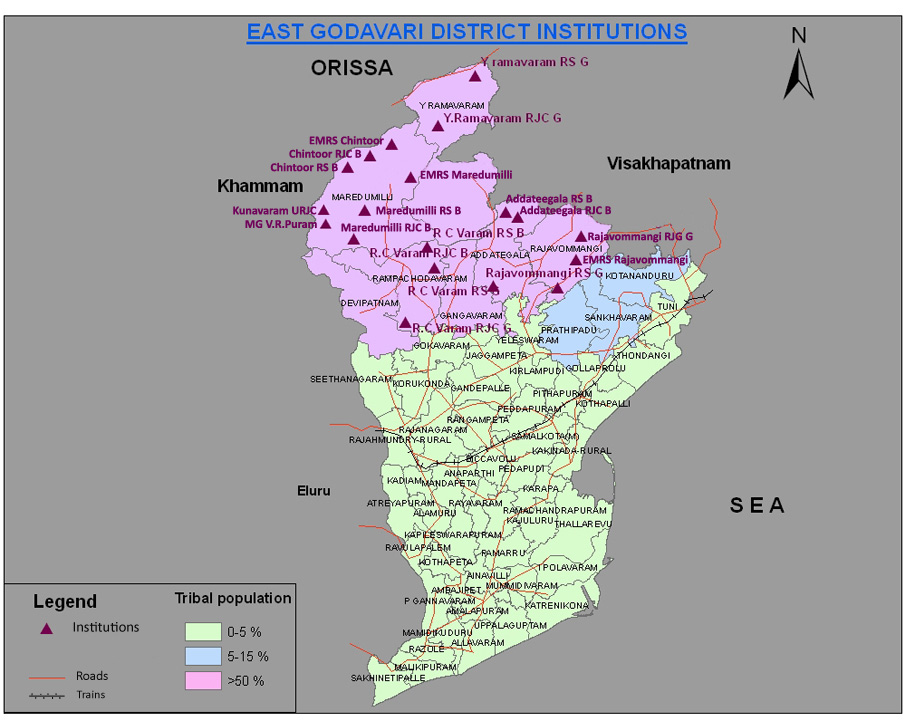 East Godavari District Map Aptw Residential Educational Institutions Society